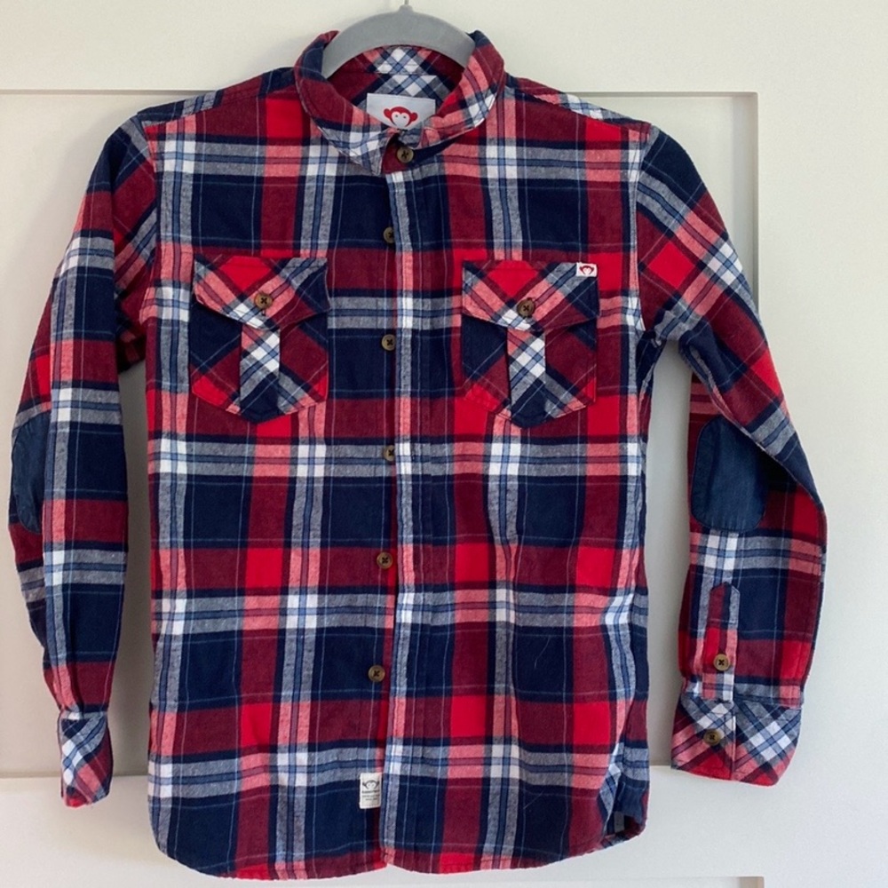 Appaman Boys Plaid Button Down 100% Cotton Shirt size 12